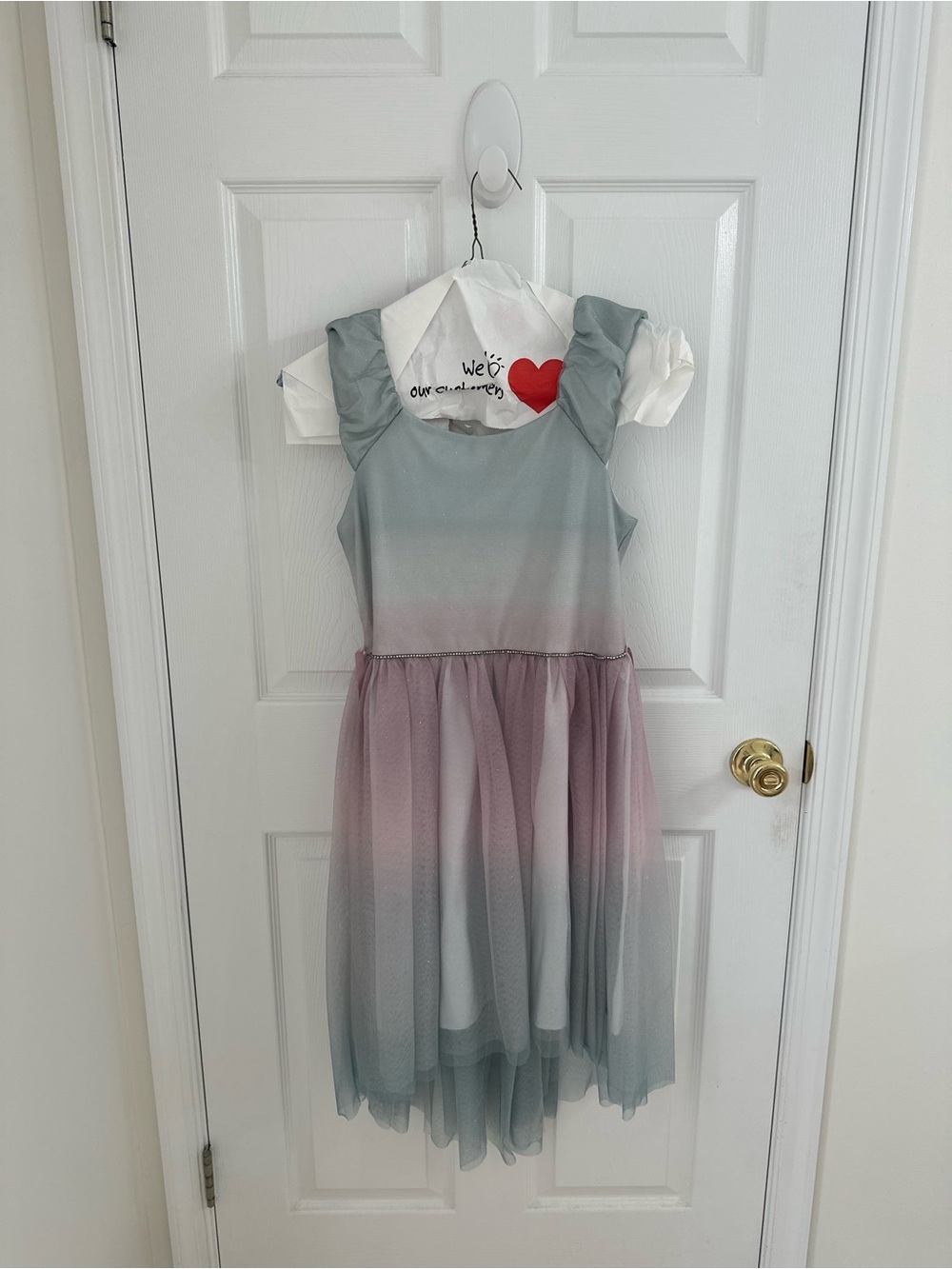 Girls' Ombre Tulle Party Dress - Gray and Dusty Pink